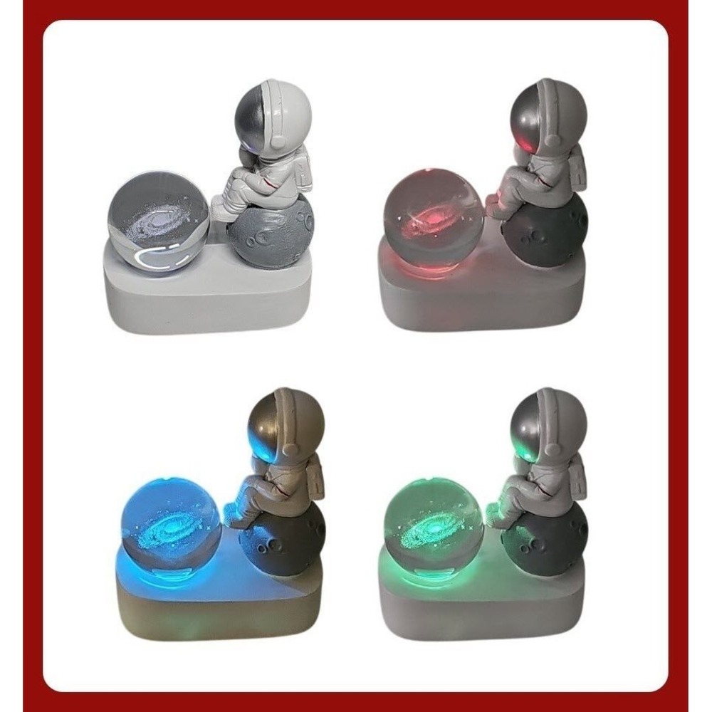 Astronaut Crystal Ball Night Light Galaxy Color Changing LED Lamp Desk Decor EX